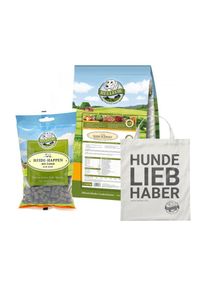 Set sp&eacute;cial pour Berger Australien - Nourriture sans grains, Collations douces et Sac en Jute - Super prix !