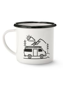 Tchibo - Smaltovan&yacute; hrnček na k&aacute;vu - farba: biela