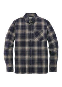 Knowledge Cotton Apparel Herren-Flanellhemd kariert Gr&uuml;n-Blau M