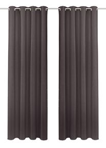 Vorhang OTTO HOME "SOLA" Gr. 1, grau (graphit), B:130cm H:145cm, Polyester, Polyester, Gardinen, Vorhang, blickdicht, &Ouml;sen-Aufh&auml;ngung, w&auml;rmeabweisend,, 1er oder 2er Set