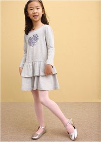 Abito in jersey di puro cotone (pacco da 2), Grigio, Taglia 116, bonprix