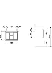 Laufen, Waschbeckenunterschrank, Pro S Waschtischunterschrank, 1 Schublade, zu Waschtisch H818959, 550x370x390mm, H483031095 (550 x 370 x 390 mm)
