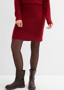 bonprix Femei Fustă tricotată, roşu, 56/58