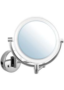 Bravat Sitia Kosmetikspiegel 417510 1x und 5x Vergr&ouml;&szlig;erung, chrom, LED-Beleuchtung, wiederaufladbar