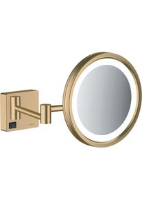 Hansgrohe AddStoris Rasierspiegel 41790140 3-fach Vergr&ouml;&szlig;erung, mit LED Leuchte, Wandmontage, brushed bronze