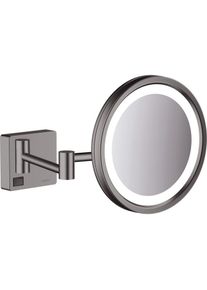 Hansgrohe AddStoris Rasierspiegel 41790340 3-fach Vergr&ouml;&szlig;erung, mit LED Leuchte, Wandmontage, brushed black chrome