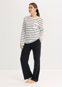 Pyjama 100% coton - blanc - taille 54/56 (XXL) - 100% coton - bonprix