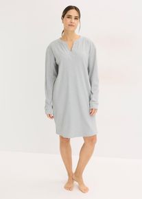 Robe d&rsquo;int&eacute;rieur en douce maille c&ocirc;tel&eacute;e - gris - taille 42/44 (M) - Mati&egrave;re c&ocirc;tel&eacute;e - bonprix