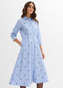 Robe-chemise 100% coton - bleu - taille 46 - 100% coton - bonprix