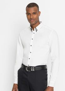 Chemise business manches longues - blanc - taille 41 avec coton - bonprix