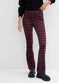 Legging &eacute;vas&eacute; en velours doux - rouge - taille 34/36 (XS) - bonprix