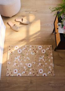 Paillasson lavable &agrave; motif floral - beige - taille 38x59 cm - bonprix