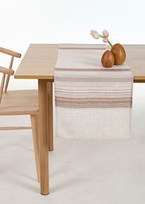 Chemin de table - beige - taille 30x180 cm - lin - bonprix