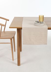Chemin de table tiss&eacute; en coton - beige - taille 40x160 cm - 100% coton - bonprix