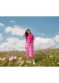 Tchibo - Wzorzysta sp&oacute;dnica midi - dla pań - rozmiar 46 - kolor: biały/r&oacute;żowy