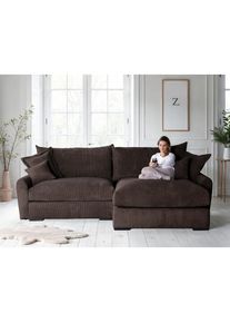 Home Affaire Ecksofa &raquo;Finca XL L-Form, Breite 190 cm&laquo; Mega-Sofa, Cord oder Chenille-Struktur, mit Federkern & 4 Zierkissen