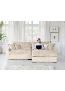 Home Affaire Ecksofa &raquo;Finca XXL L-Form, Breite 247 cm&laquo; Mega-Sofa, Cord oder Chenille-Struktur, mit Federkern & 4 Zierkissen