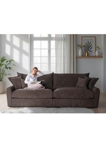 Home Affaire Big-Sofa &raquo;Finka, Breite 190 cm&laquo; Mega-Sofa, Cord oder Chenille-Struktur, mit Federkern & 4 Zierkissen