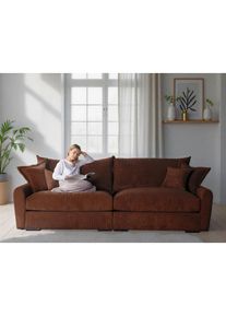 Home Affaire Big-Sofa &raquo;Finka, Breite 190 cm&laquo; Mega-Sofa, Cord oder Chenille-Struktur, mit Federkern & 4 Zierkissen