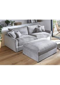 Home Affaire Big-Sofa &raquo;Finka, Breite 190 cm&laquo; Mega-Sofa, Cord oder Chenille-Struktur, mit Federkern & 4 Zierkissen