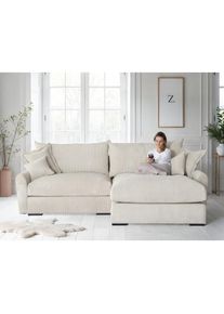 Home Affaire Ecksofa &raquo;Finca XL L-Form, Breite 190 cm&laquo; Mega-Sofa, Cord oder Chenille-Struktur, mit Federkern & 4 Zierkissen
