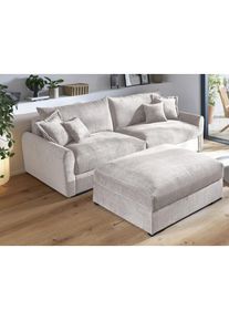 Home Affaire Big-Sofa &raquo;Finka, Breite 190 cm&laquo; Mega-Sofa, Cord oder Chenille-Struktur, mit Federkern & 4 Zierkissen