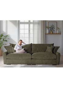 Home Affaire Big-Sofa &raquo;Finka, Breite 190 cm&laquo; Mega-Sofa, Cord oder Chenille-Struktur, mit Federkern & 4 Zierkissen