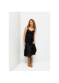 Lascana Midikleid mit sommerlicher Lochstickerei schwarz, Gr&ouml;&szlig;e 38