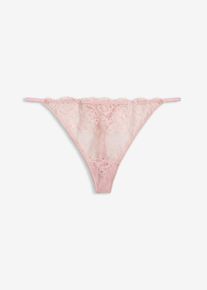 bonprix Femei Chilot string tanga, din dantelă rafinată, roz, 44/46