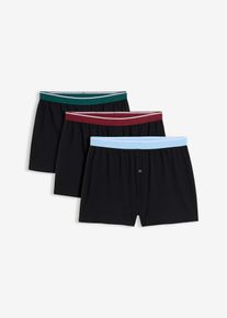bonprix Bő szab&aacute;s&uacute; boxer als&oacute; bio-pamutb&oacute;l (3 db-os csomag), fekete, 8 (XXL)