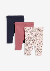 bonprix Colanți din bumbac organic 100% (set/ 3 buc.), albastru, 92/98