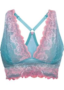 bonprix Női Bustier melltart&oacute; finom csipk&eacute;vel, sz&eacute;p sz&iacute;n&ouml;ssze&aacute;ll&iacute;t&aacute;ssal, k&eacute;k, 40