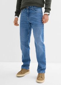 bonprix Relaxed Fit Stretch-Jeans Straight, blau, Gr.33, L&auml;ssige Relaxed-Fit Stretched-Jeans mit Stone-Washed-Effekt und markanten Used-Details, 99% Baumwolle