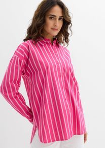 bonprix Bluzka koszulowa oversize z czystej bawełny, r&oacute;żowy, 50