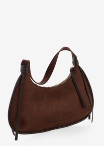 Axelremsv&auml;ska av mockaskinnimitation med passpoaler - brun - storlek 26x33 cm - bonprix