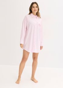 V&auml;vd nattskjorta i oversizemodell av bomull - rosa - storlek 44/46 (L) - bonprix