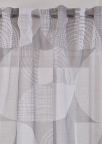 M&ouml;nstrad gardin med &aring;tervunnen polyester (1-pack) - gr&aring; - storlek 145x135 cm - bonprix