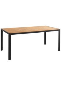 Ambia Garden Gartentisch, Anthrazit, Naturfarben, Metall, Kunststoff, rechteckig, eckig, 90x75x180 cm, wetterfest, Gartenm&ouml;bel, Gartentische, Gartentische