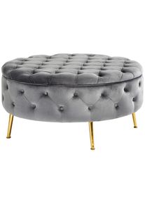 Xora Hocker, Grau, Goldfarben, Metall, rund, 90x44x90 cm, Stauraum, Wohnzimmer, Sessel, Hocker & Hockerb&auml;nke, Sitzhocker