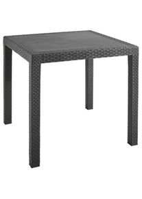 Gartentisch, Anthrazit, Kunststoff, quadratisch, eckig, 79x72x79 cm, gastro- und objekttauglich, wetterbest&auml;ndig, Gartenm&ouml;bel, Gartentische, Gartentische