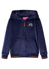 vidaXL, M&auml;dchen, Laufjacke, Kinder-Kapuzenjacke Marineblau 92,Material: 94 % Polyester (92), Blau, 92