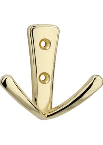 SIRO, Kleiderhaken + Wandgarderobe, Mantelhaken Deneb Breite 76 mm, H&ouml;he 71 mm, ZN vermessingt poliert