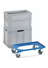 Fetra, Transportwagen, Kistenroller Tragf&auml;higkeit 250 kg Polyamid-Bereifung L605xB405mm ABS-Kunststoff blau (250 kg)