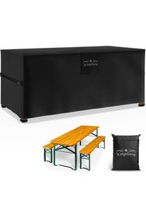 Kingsleeve Abdeckplane Bierzeltgarnitur Anthrazit 180x90x74cm 8000mm Wassers&auml;ule