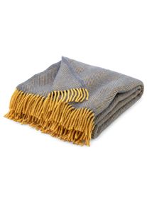Tweedmill Textiles Schurwolldecke Fischgrat Blau