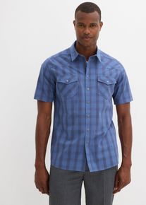 Camicia a maniche corte in puro cotone, Blu, Taglia 45/46 (XXL), bonprix