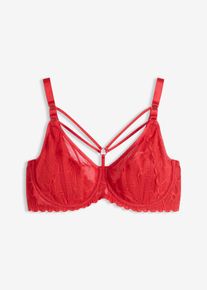Reggiseno minimizer con dettagli gioiello, Rosso, Taglia 105C, bonprix