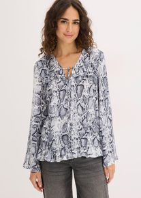 Tunica in satin fluente, Nero, Taglia 42, bonprix