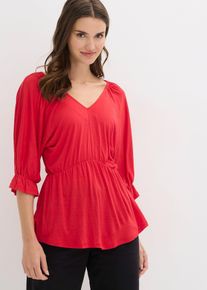 Maglia stile tunica in misto viscosa, Rosso, Taglia 42/44 (S), bonprix