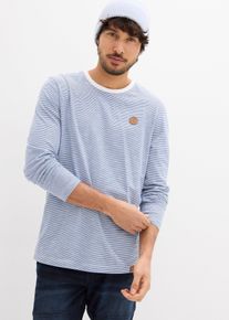 Maglia a maniche lunghe in puro cotone biologico, Blu, Taglia 68/70 (4XL), bonprix